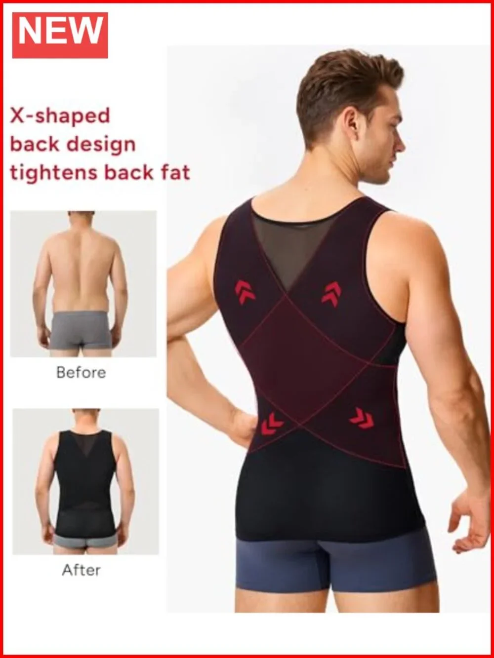 Double Layer Compression Tank Top for Men - Slimming Shapewear Undershirt for